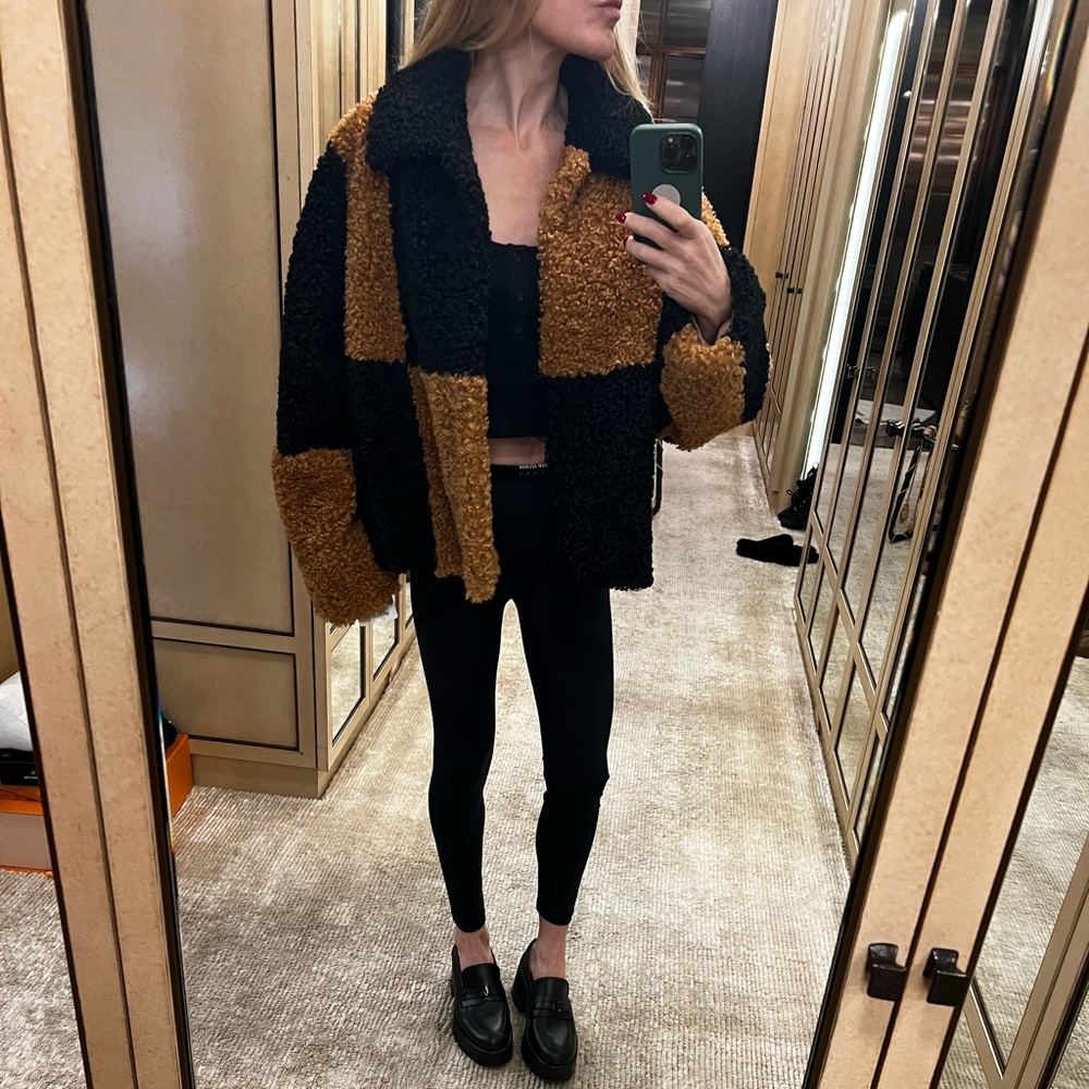 STAND STUDIO Faux Fur Alpaca Jacket Brand New With Tags Retail $450 Size 40